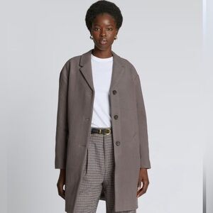 Everlane Italian ReWool Cocoon Coat in Taupe Gray Small